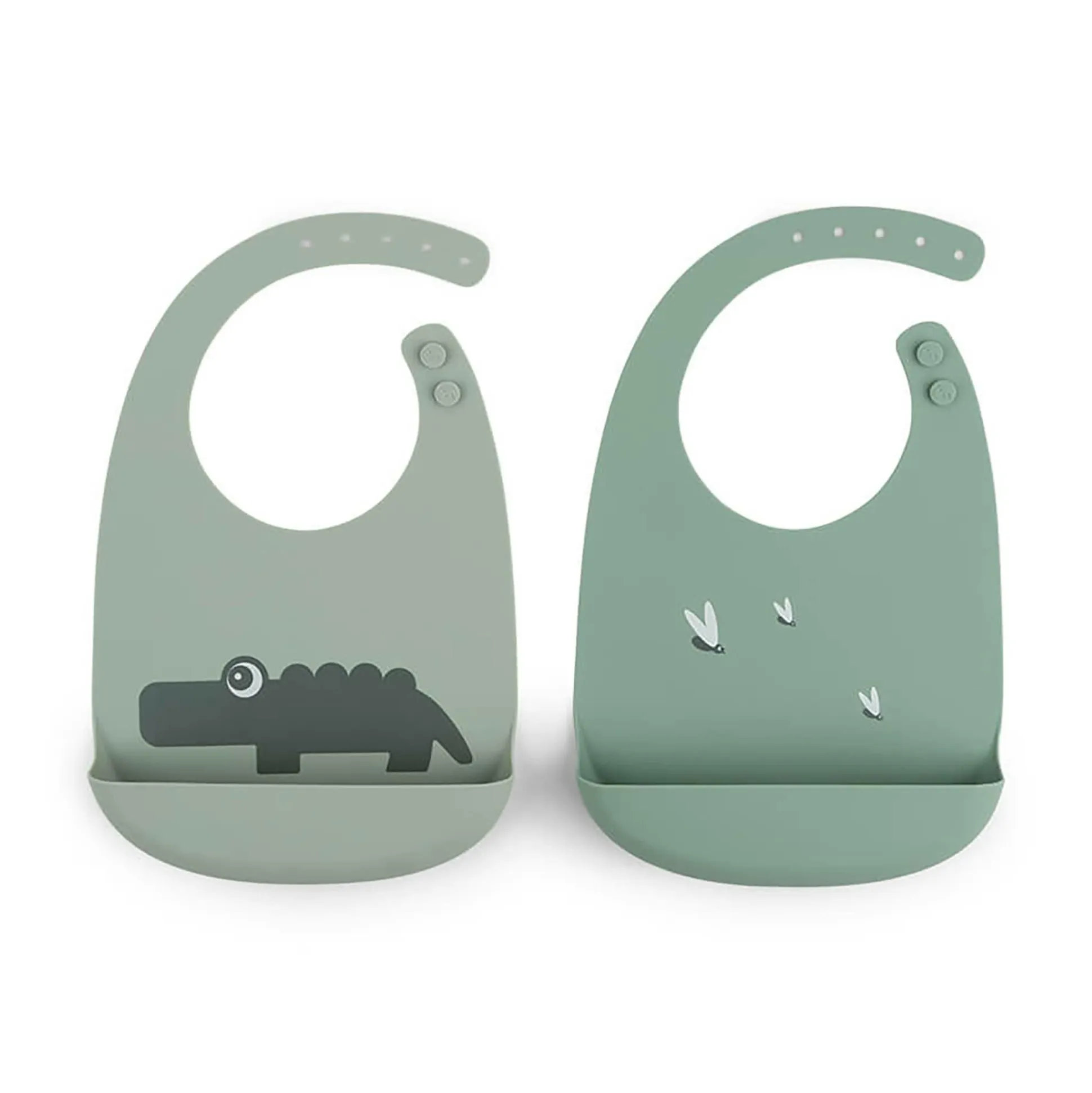 2er-Set Silikon Lätzchen Croco