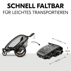 Fahrradanhänger Bike n Walk Duo Light Grey