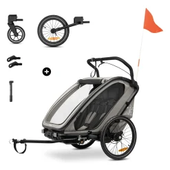 Fahrradanhänger Bike n Walk Duo Light Grey