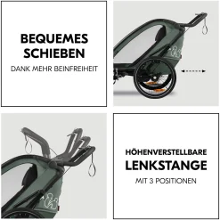 Fahrradanhänger Bike n Walk Duo Dark Green