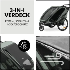 Fahrradanhänger Bike n Walk Duo Dark Green