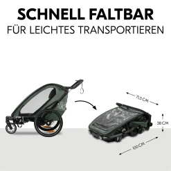 Fahrradanhänger Bike n Walk Duo Dark Green