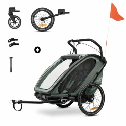 Fahrradanhänger Bike n Walk Duo Dark Green