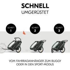 Fahrradanhänger Bike n Walk Duo Dark Green