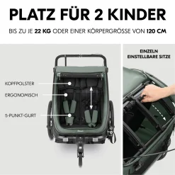 Fahrradanhänger Bike n Walk Duo Dark Green