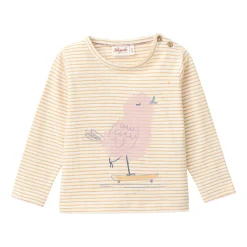 gestreiftes Langarmshirt Singvogel