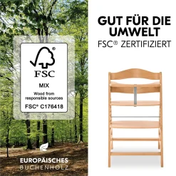 Hochstuhl mit Newborn Set Alpha Premium Nature Grey