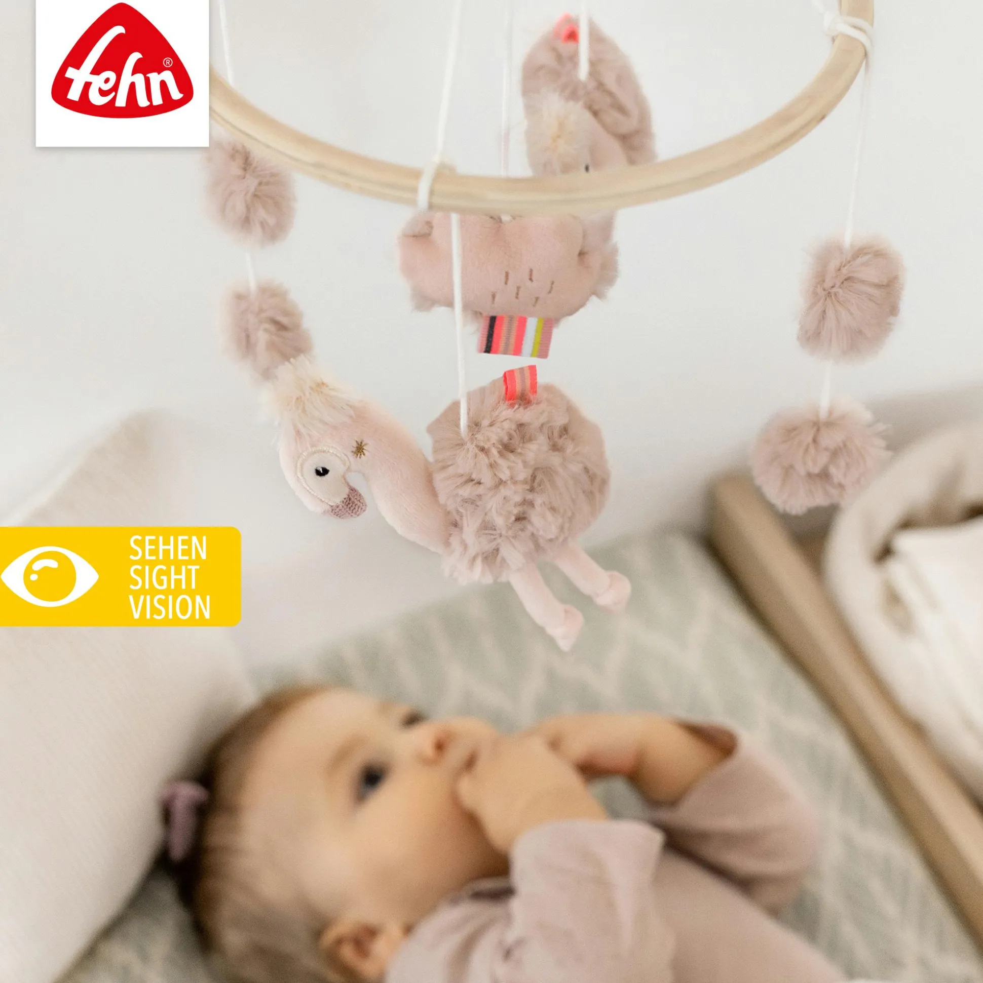 Holz-Mobile Flamingo