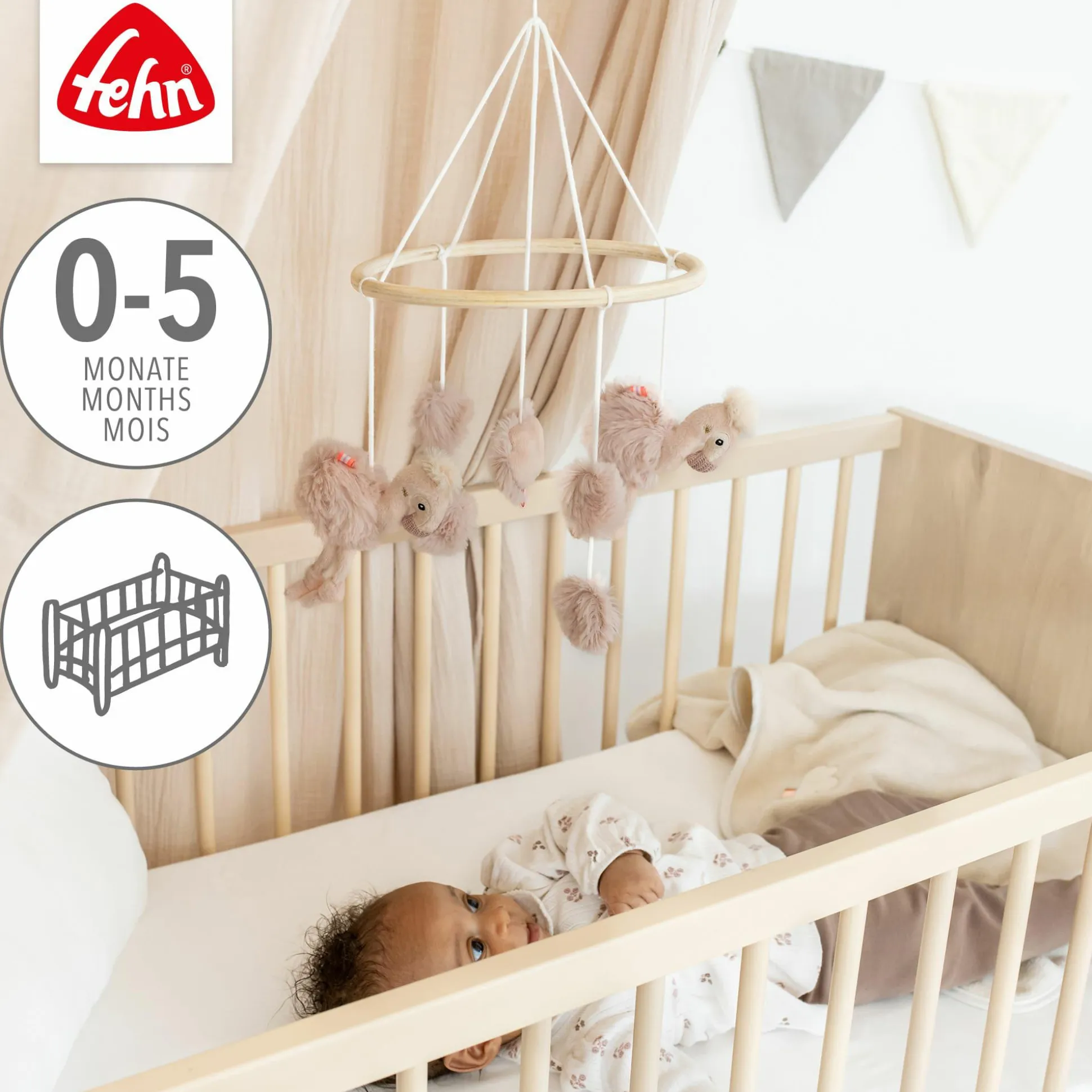 Holz-Mobile Flamingo