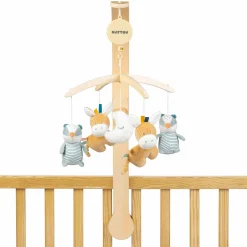 Holz-Mobile mit Spieluhr