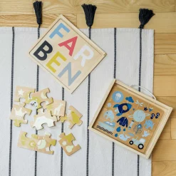 Holzpuzzle-Set Farben