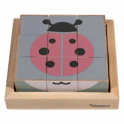 Holzwürfel-Puzzle Tiere