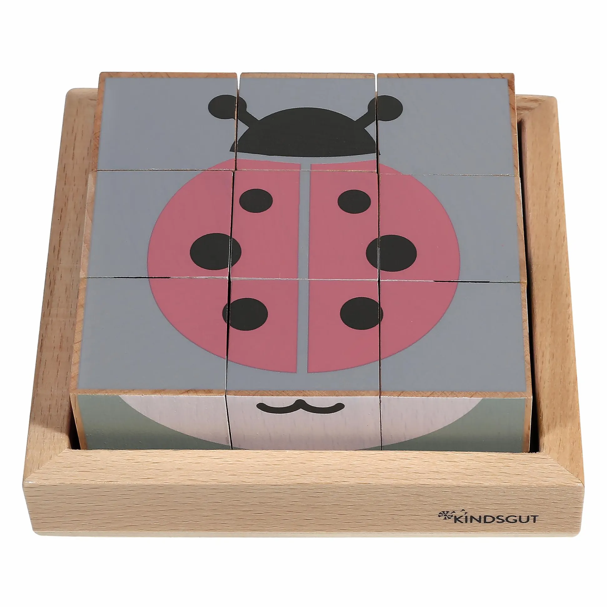 Holzwürfel-Puzzle Tiere