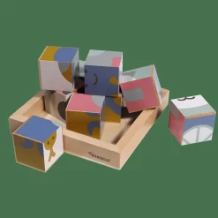 Holzwürfel-Puzzle Tiere