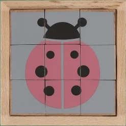 Holzwürfel-Puzzle Tiere