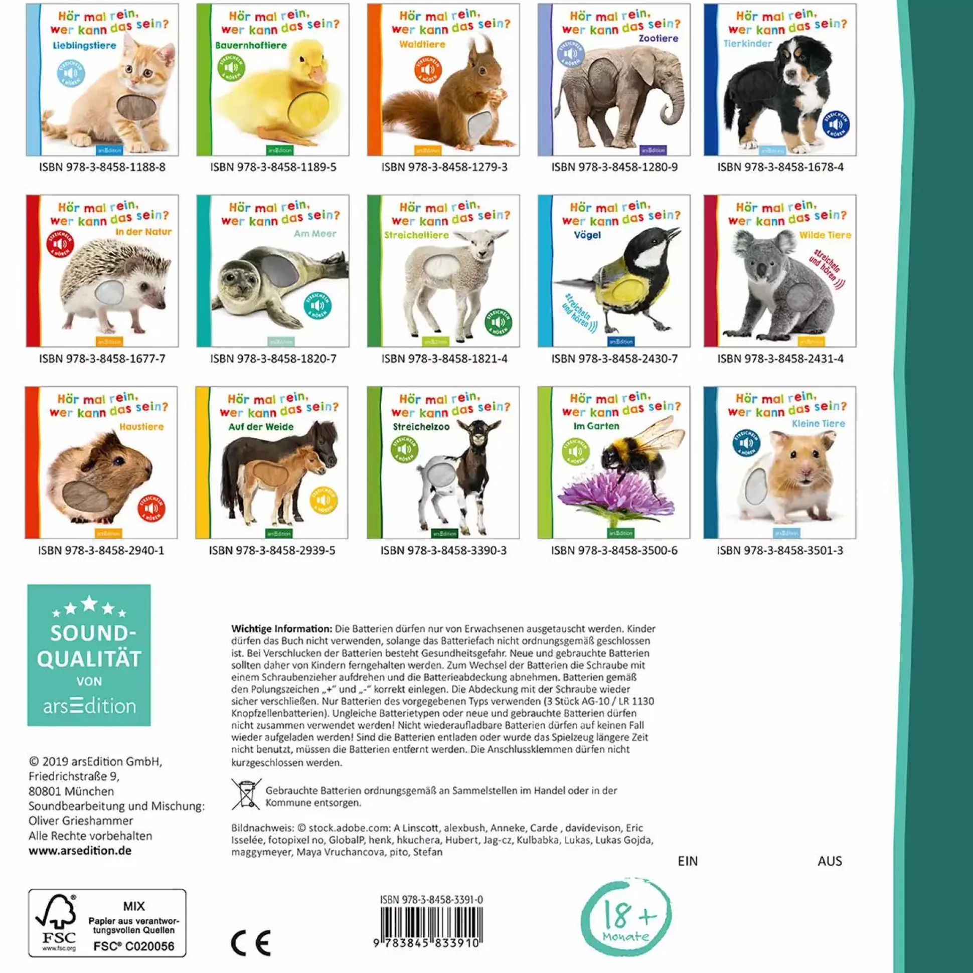 Hör mal rein, wer kann das sein? Tierbabys