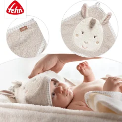 Kapuzenbadetuch Lama