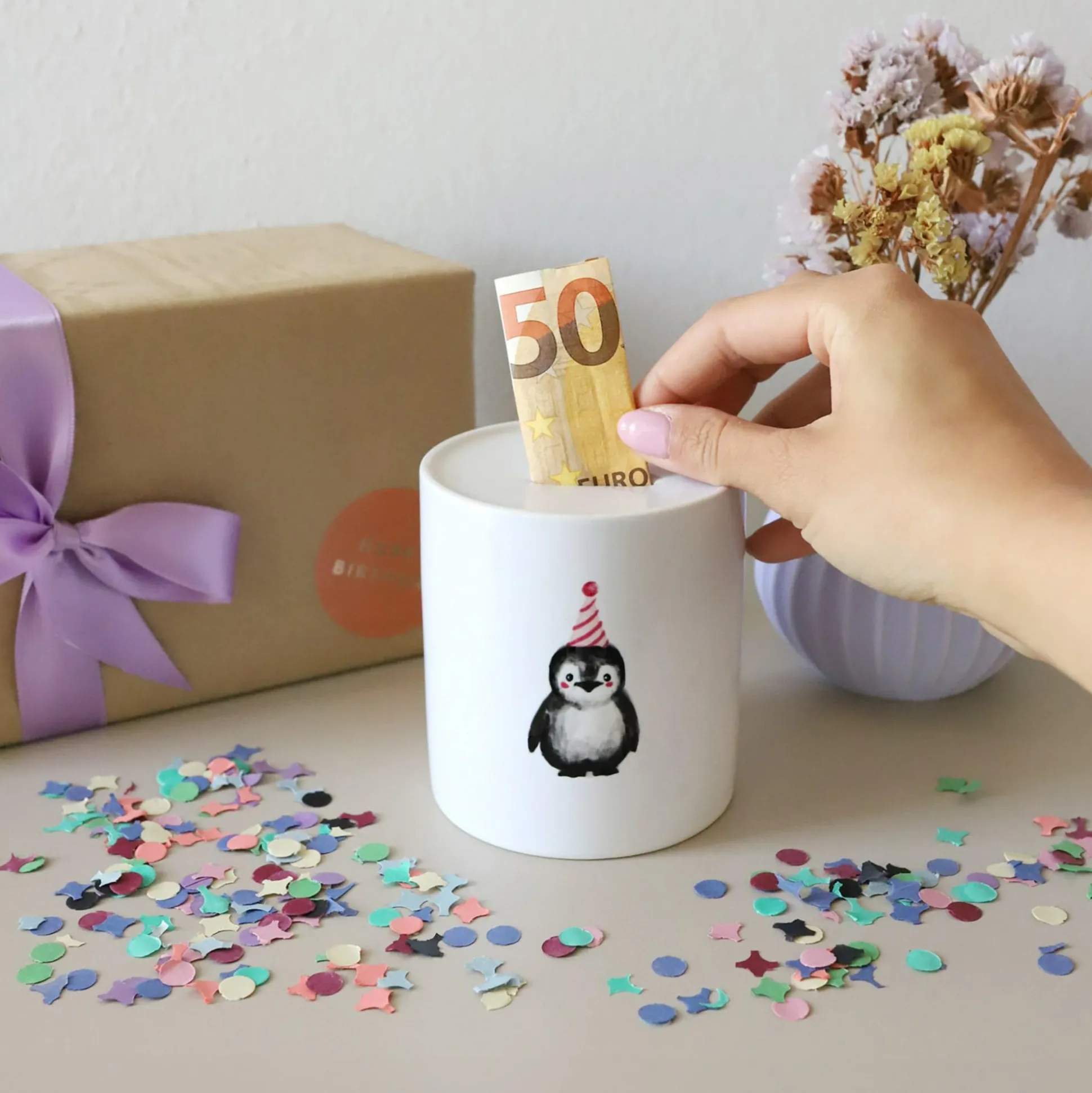 Keramik-Spardose Pinguin