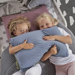 Kinderkopfkissen Melange Blau-Grau