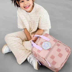 Kinderrucksack Square Pattern Party Rosa