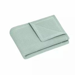 Kuscheldecke aus Baumwollmusselin Terra Grün