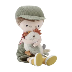 Kuschelpuppe Bauer Jim mit Huhn