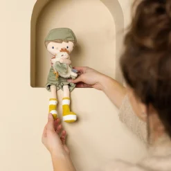 Kuschelpuppe Bauer Jim mit Huhn