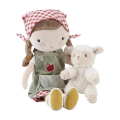 Kuschelpuppe Bäuerin Rosa mit Schaf