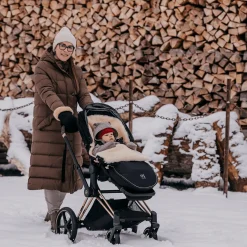 Lammfell Fußsack LOVE THE NATURE Black