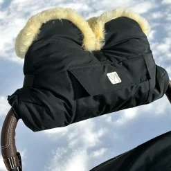 Lammfell-Handwärmer BIG Schwarz