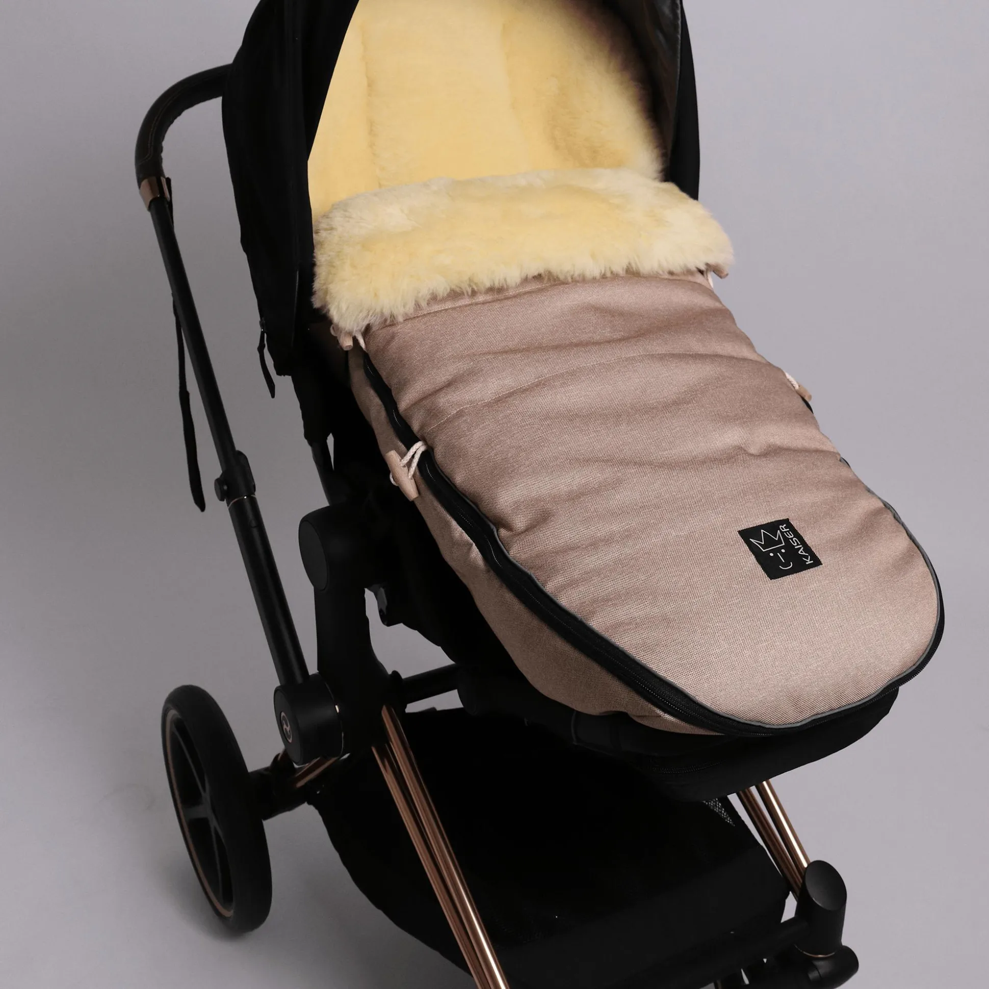 Lammfll Fußsack LOVE THE NATURE Sand Melange