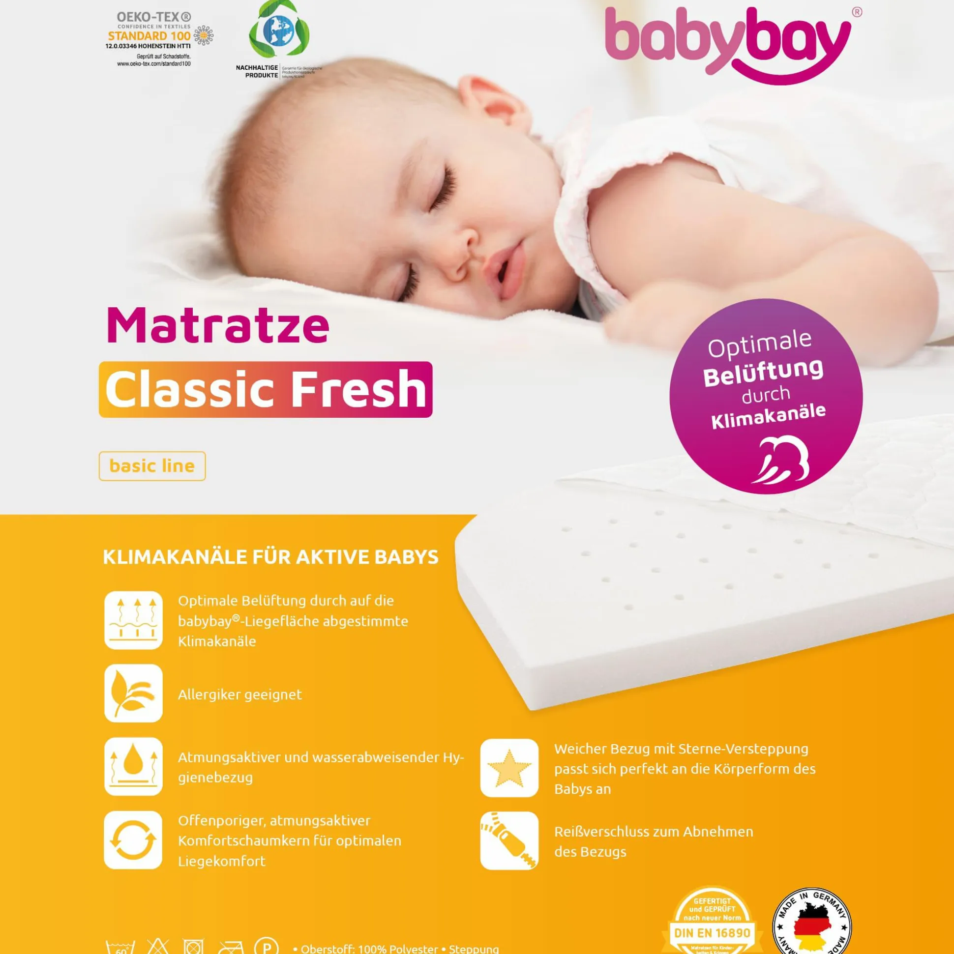 Matratze babybay Classic Fresh