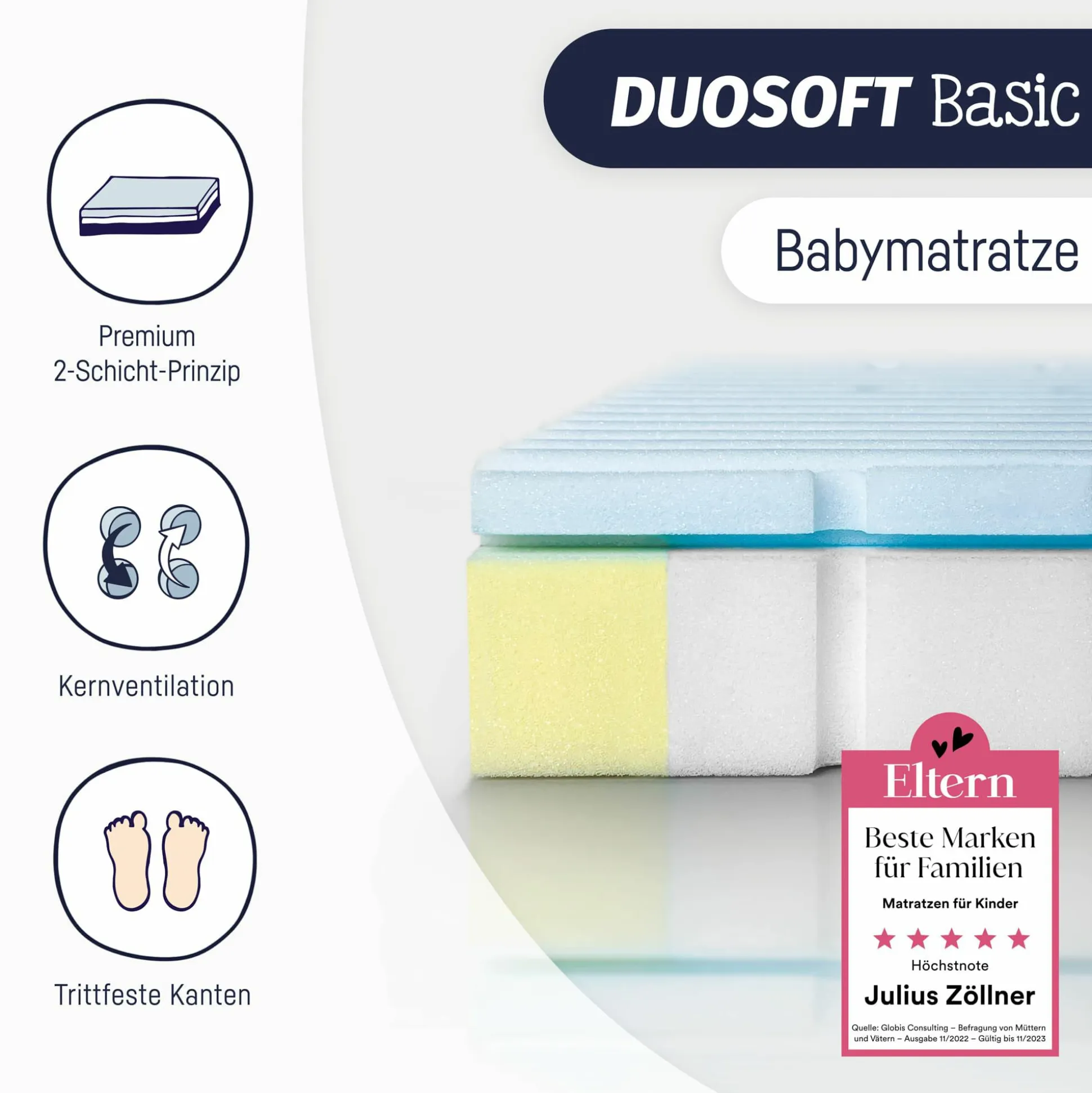 Matratze Duosoft Basic 70 x 140 cm