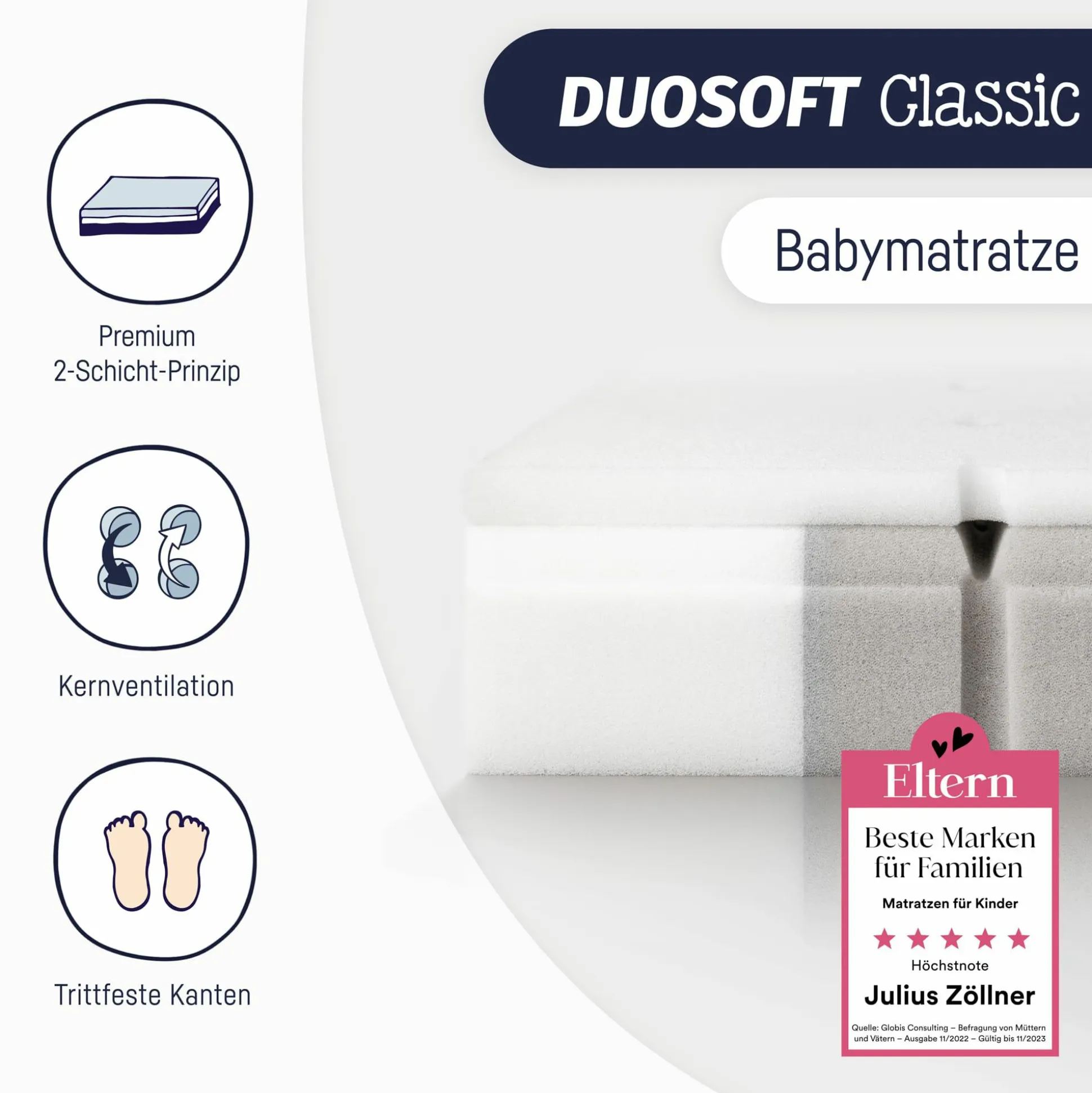 Matratze Duosoft Classic 60 x 120 cm