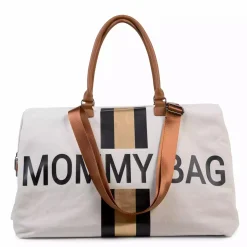 Mommy Bag Wickeltasche Canvas Off White Stripes