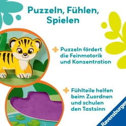 Play+ magnetisches Holz-Fühl-Puzzle: Dschungel