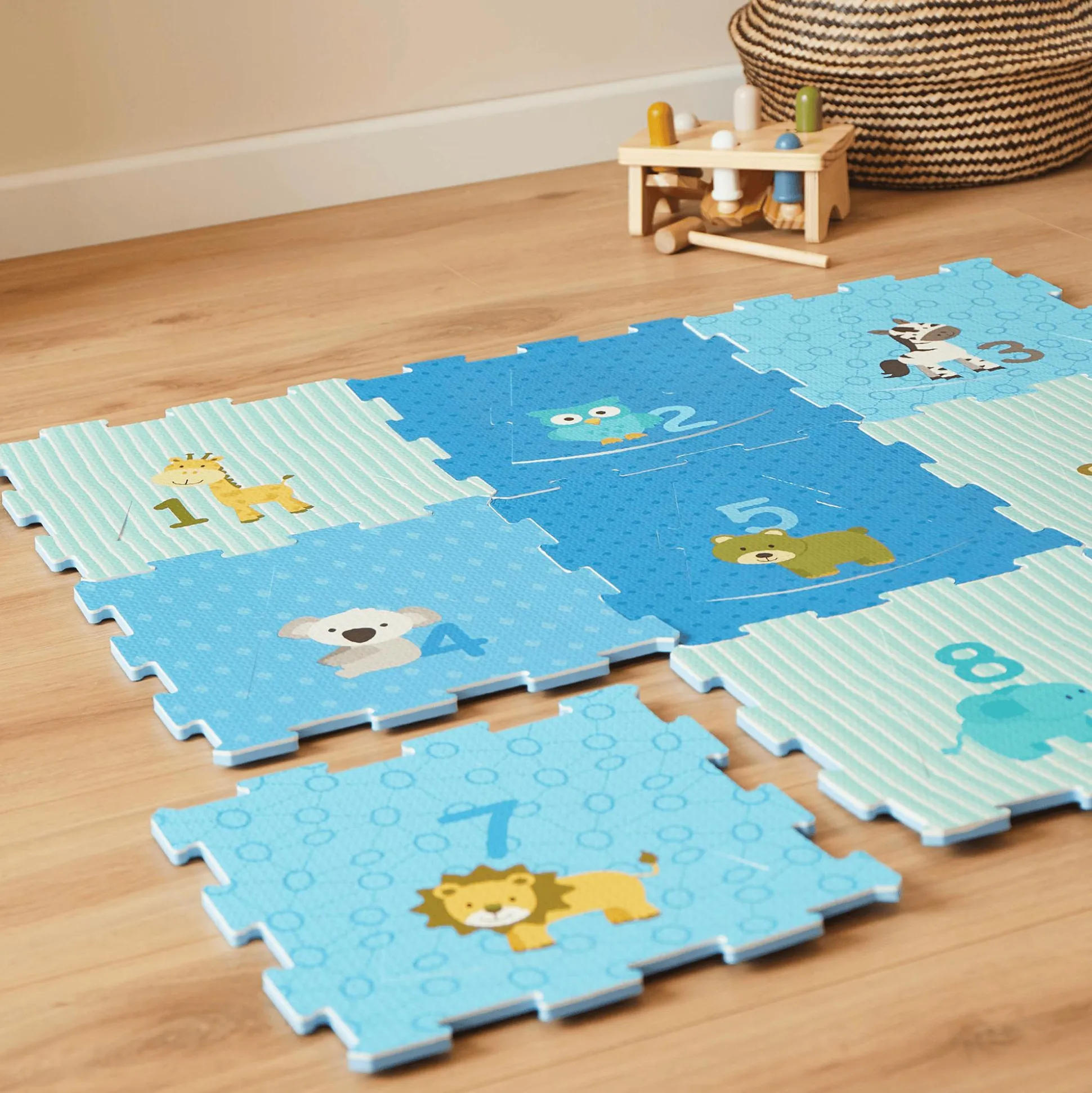 Puzzlematte Tiere und Zahlen