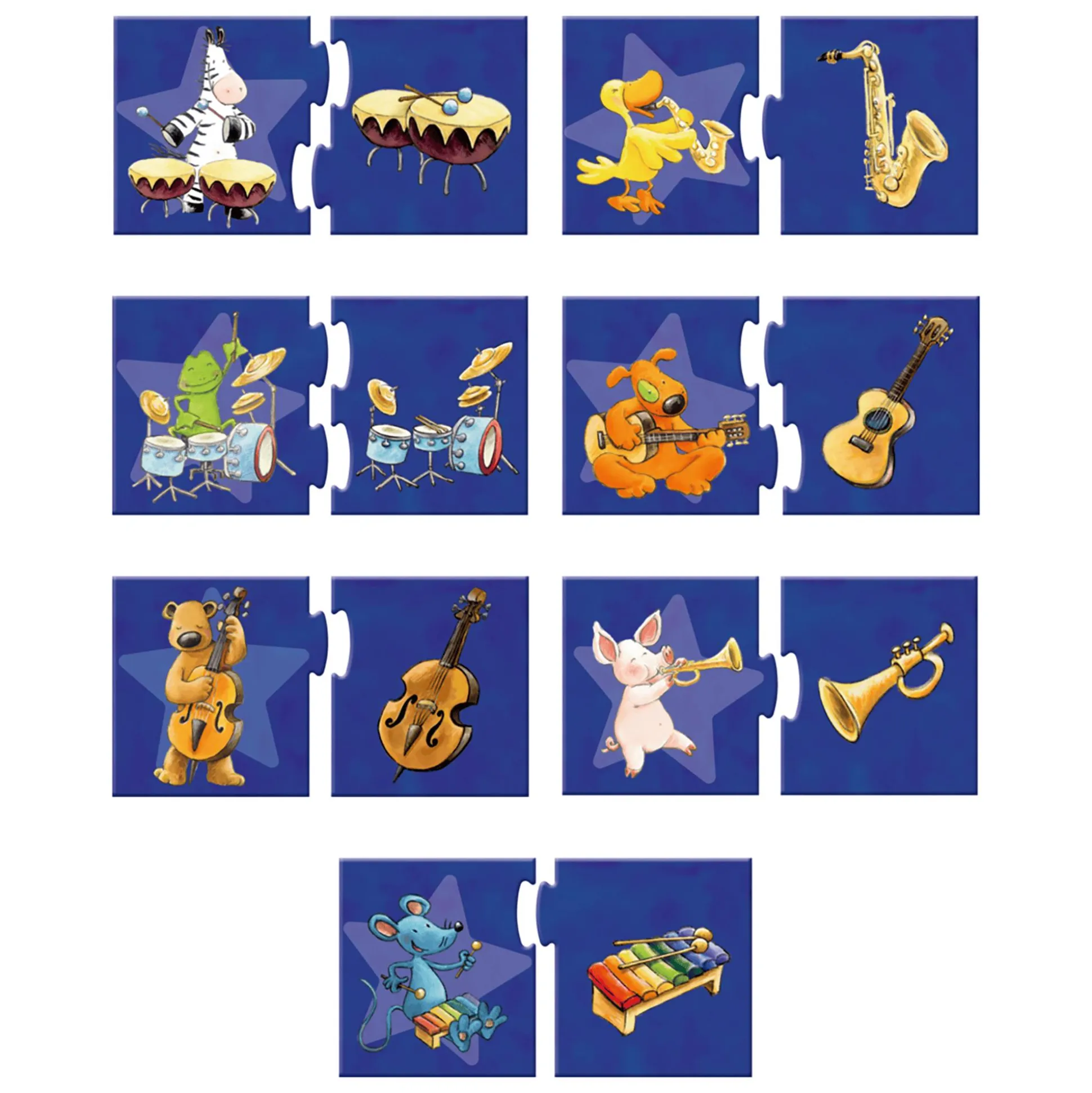 Puzzle-Set Die Lieben Sieben: Was gehört zusammen