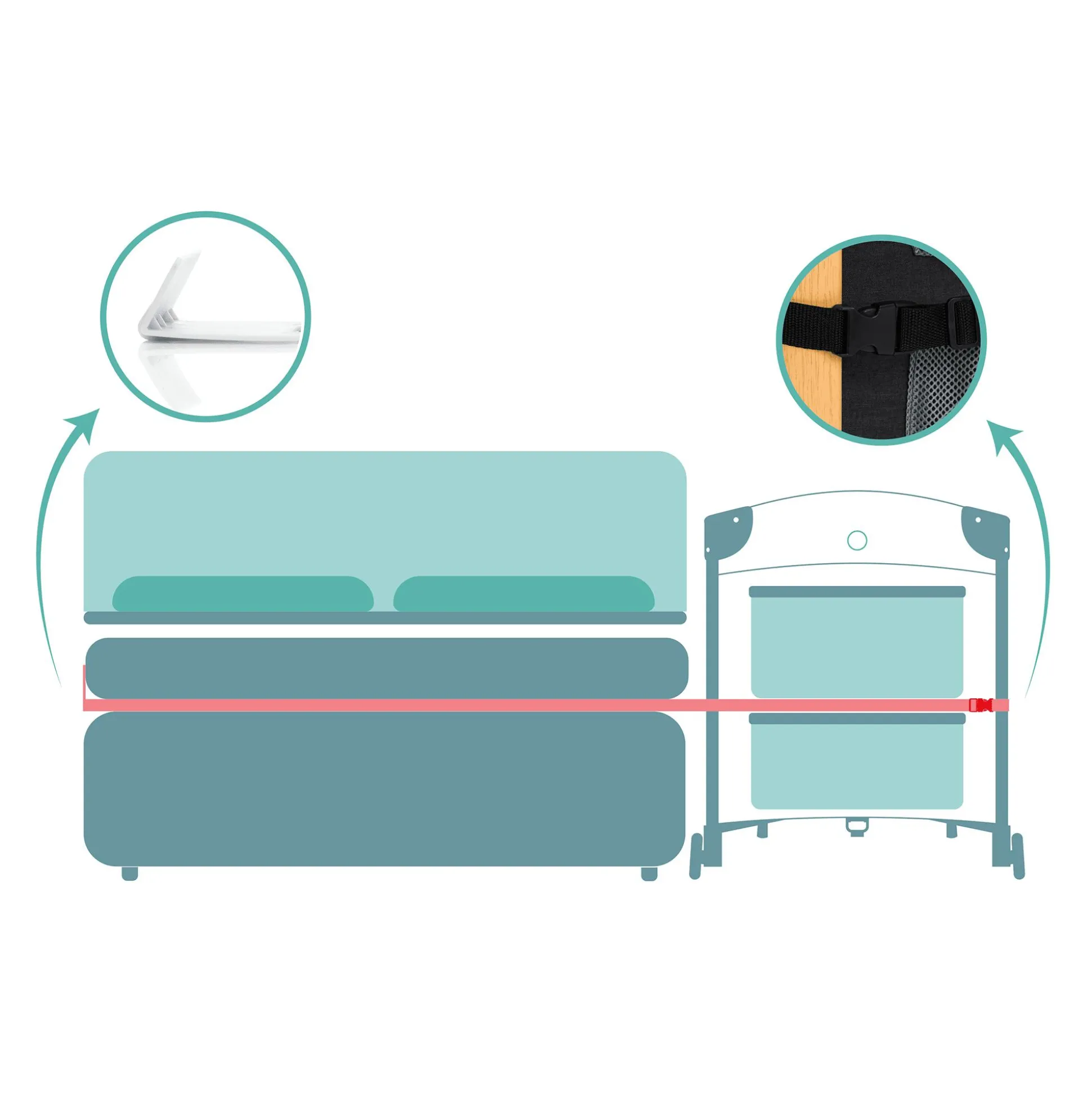 Reisebeistellbett Cadiz