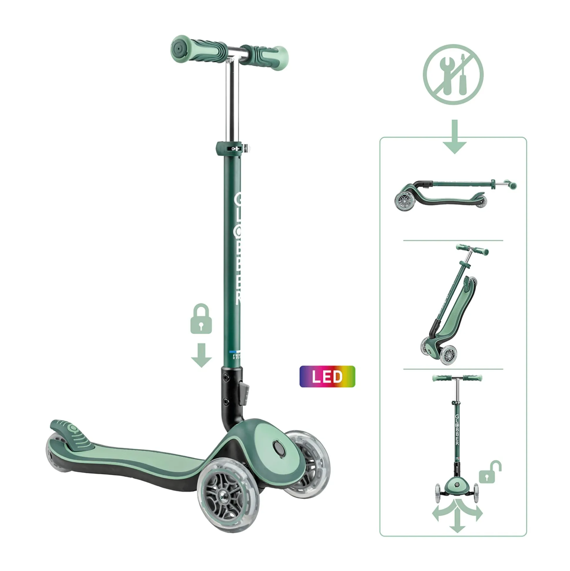 Roller Elite Deluxe Lights Grün