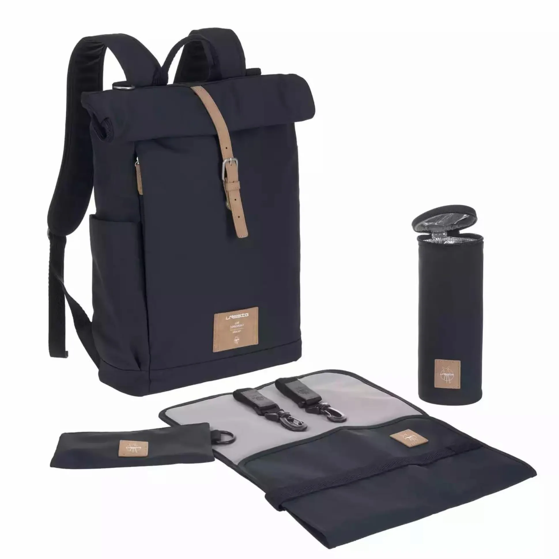 Rolltop Backpack Green Label Night Blue