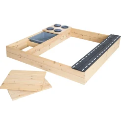 Sandkasten mit Straße Herd und Spielwanne