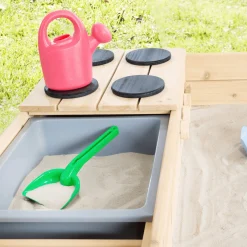 Sandkasten mit Straße Herd und Spielwanne