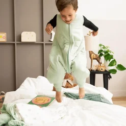 Schlafsack-Overall Slub Soft Green 92 cm