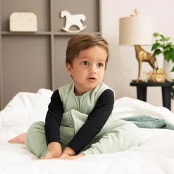 Schlafsack-Overall Slub Soft Green 92 cm