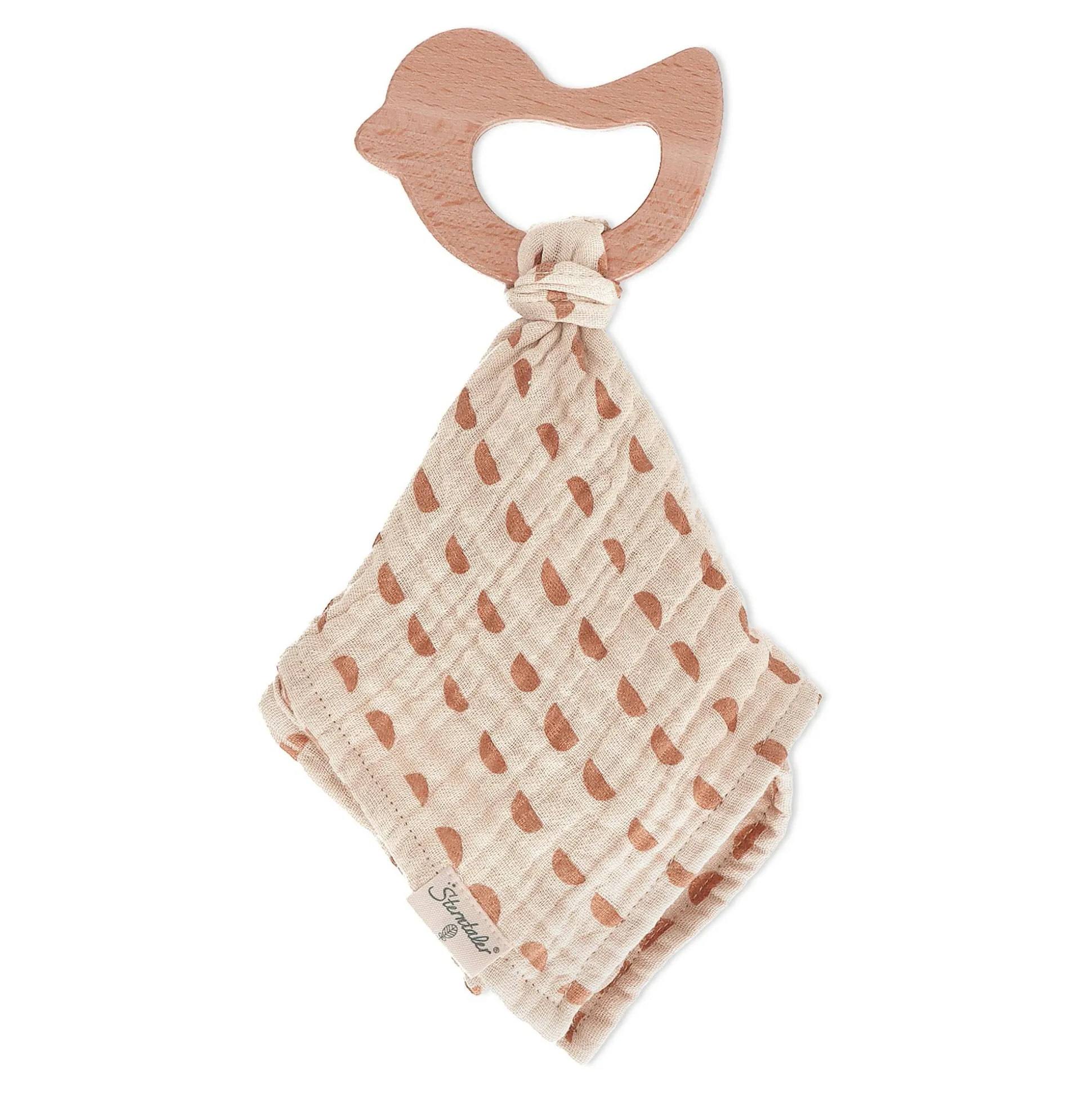 Schmusetuch mit Holz-Beißring