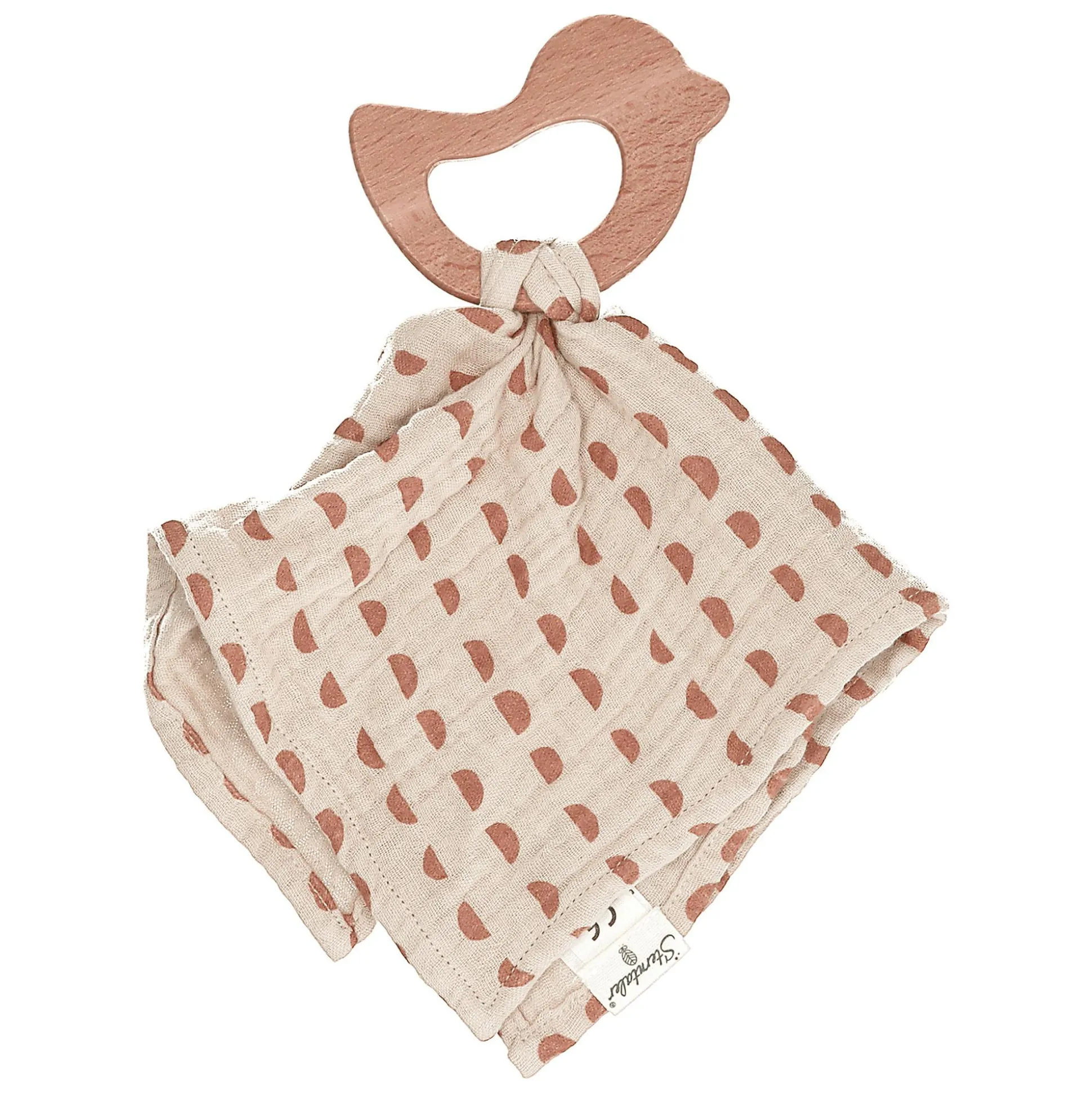 Schmusetuch mit Holz-Beißring