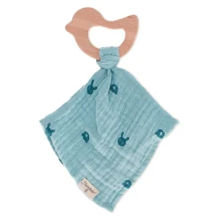 Schmusetuch mit Holz-Beißring