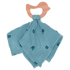 Schmusetuch mit Holz-Beißring