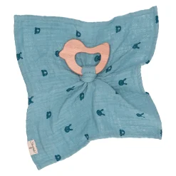 Schmusetuch mit Holz-Beißring